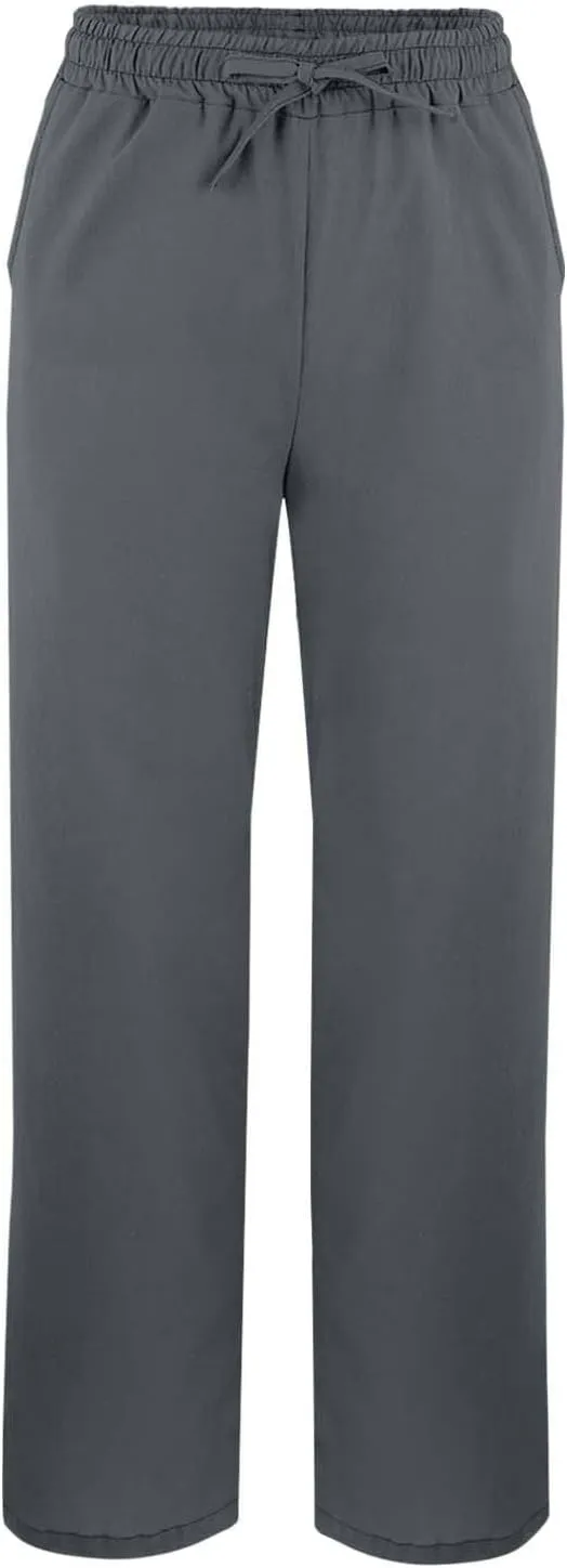 Women's Linen Pants with Drawstring & Split Hem - Summer Casual Linen Trousers Elastic Waist Lightweight Capris