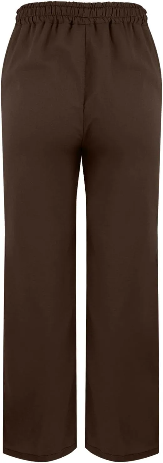 Women's Linen Pants with Drawstring & Split Hem - Summer Casual Linen Trousers Elastic Waist Lightweight Capris