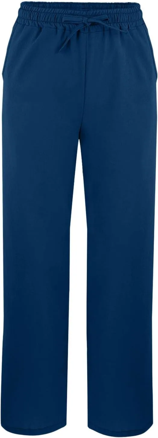 Women's Linen Pants with Drawstring & Split Hem - Summer Casual Linen Trousers Elastic Waist Lightweight Capris