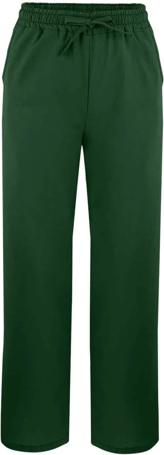 Women's Linen Pants with Drawstring & Split Hem - Summer Casual Linen Trousers Elastic Waist Lightweight Capris