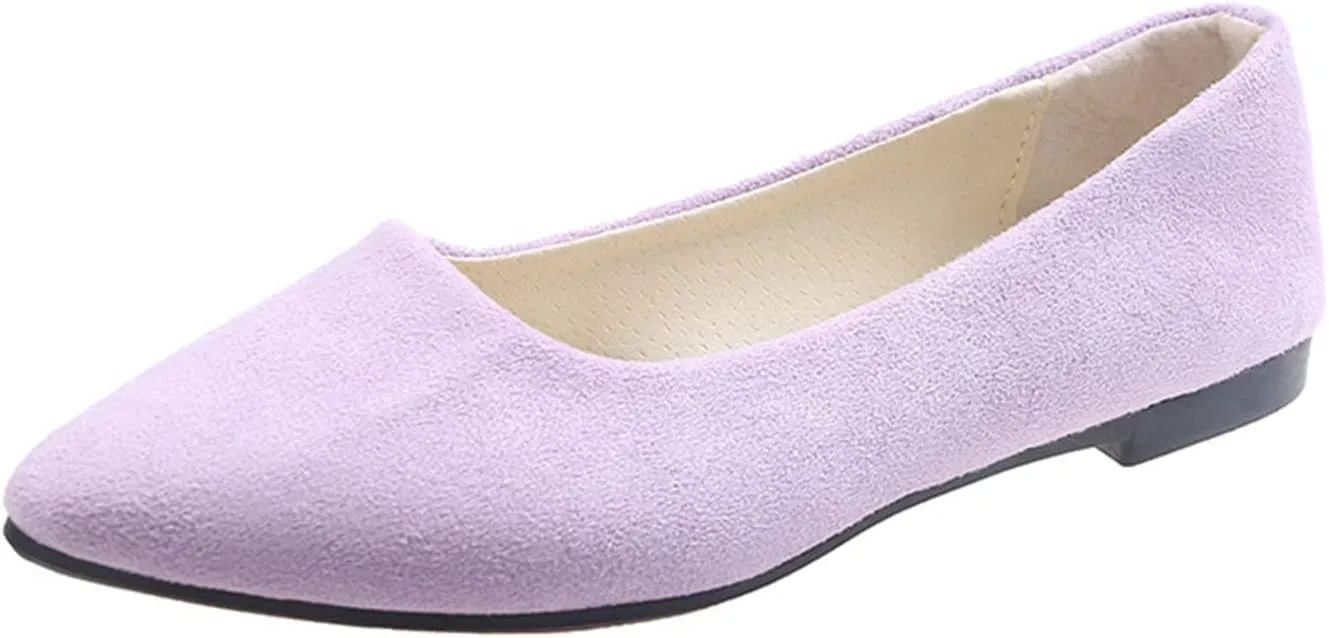 Womens Loafers Comfortable Dressy Wide Width Slip On Flat Shoes Women Casual Work Pointed Toe Office Driving Shoes