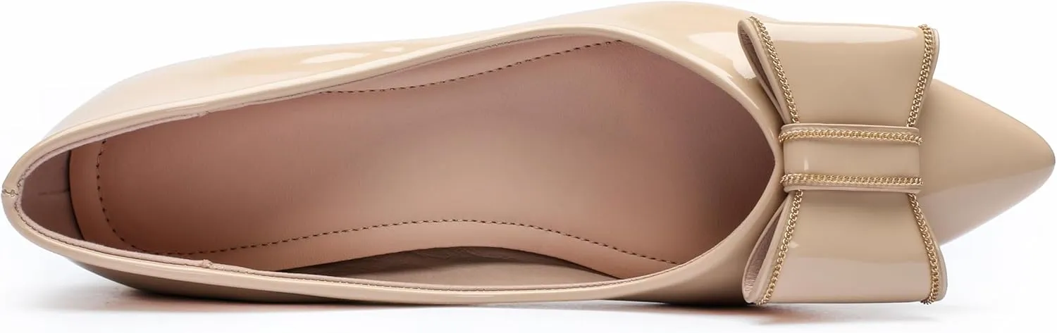 Women's Low Block Chunky Heels Pumps Shoes Pointed Toe Closed Toe Work Pumps Comfortable Slip-on Heels