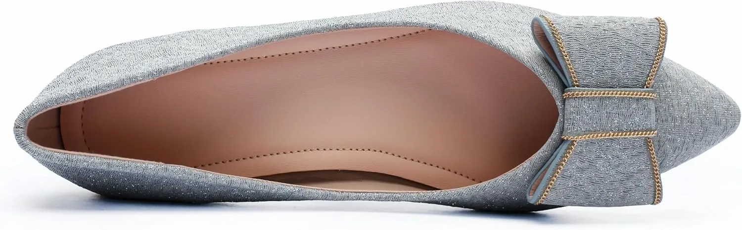 Women's Low Block Chunky Heels Pumps Shoes Pointed Toe Closed Toe Work Pumps Comfortable Slip-on Heels