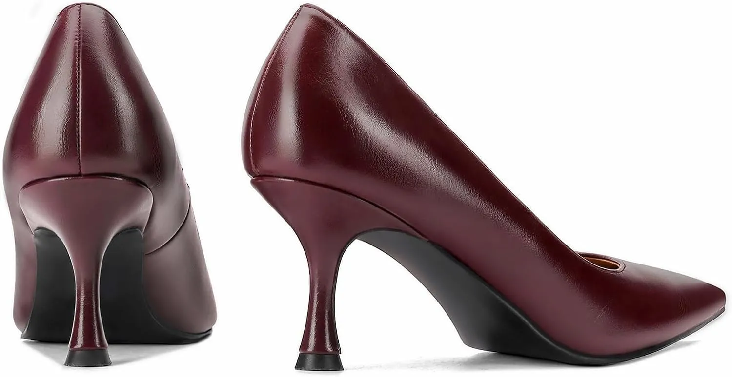 Women's Low Heel Pointed Toe Kitten Heel Daily Shallow Mouth Shoes on Stilettos Fine High Heels Party Wedding Prom Work Formal Dress Shoes Office Event Comfort Heels