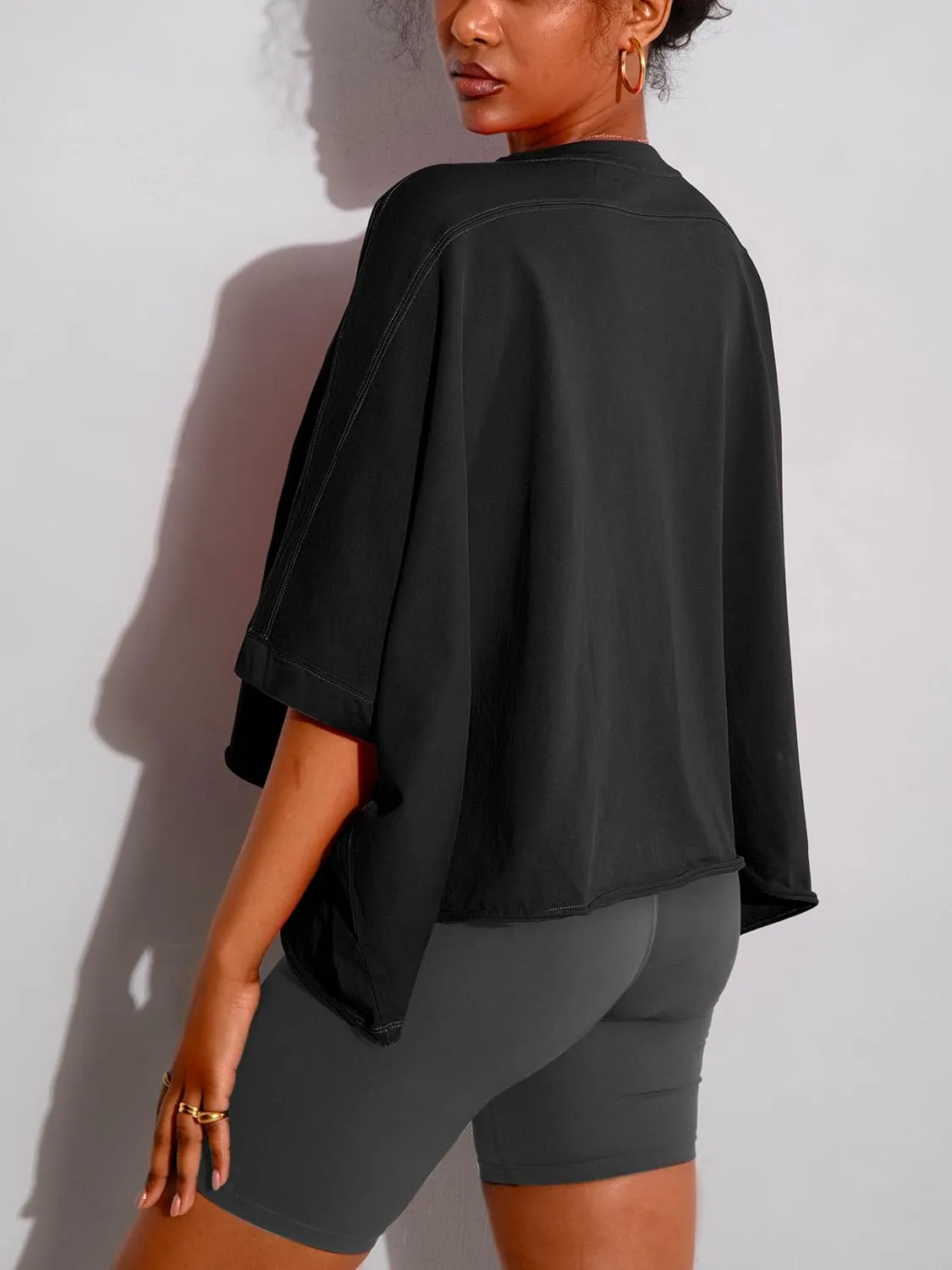 Womens Oversized T Shirts Casual Short Sleeve Summer Shirts Workout Crop Tops Loose Athletic Basic Tees