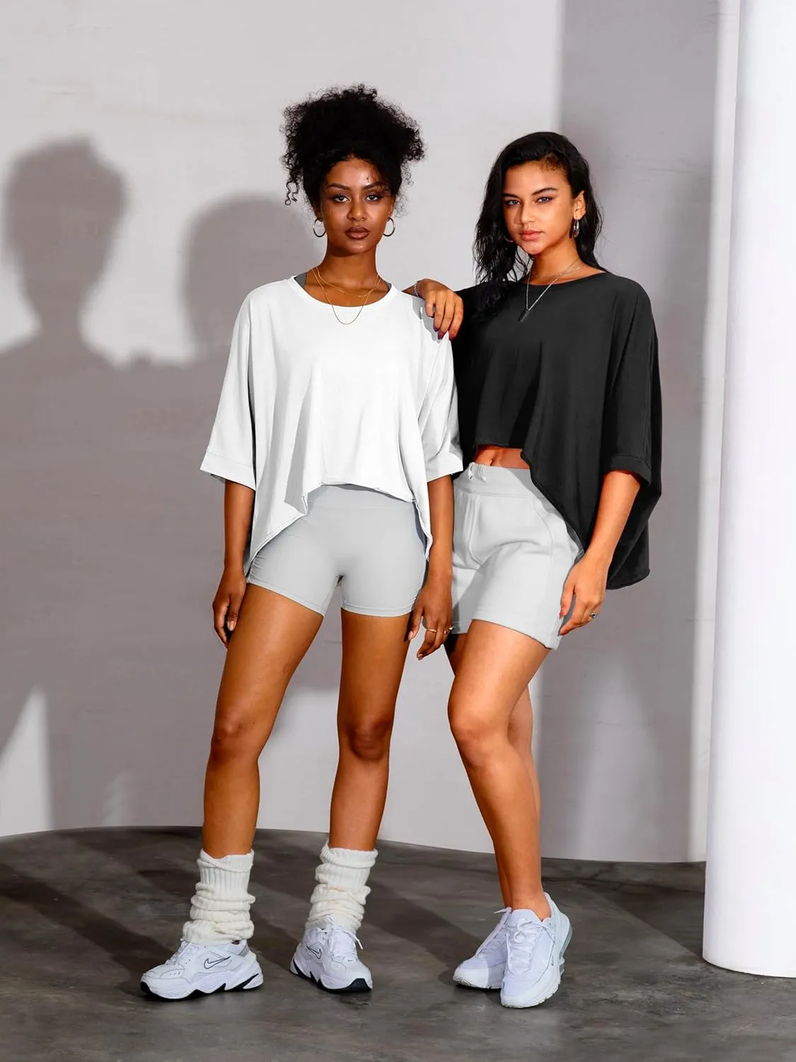 Womens Oversized T Shirts Casual Short Sleeve Summer Shirts Workout Crop Tops Loose Athletic Basic Tees