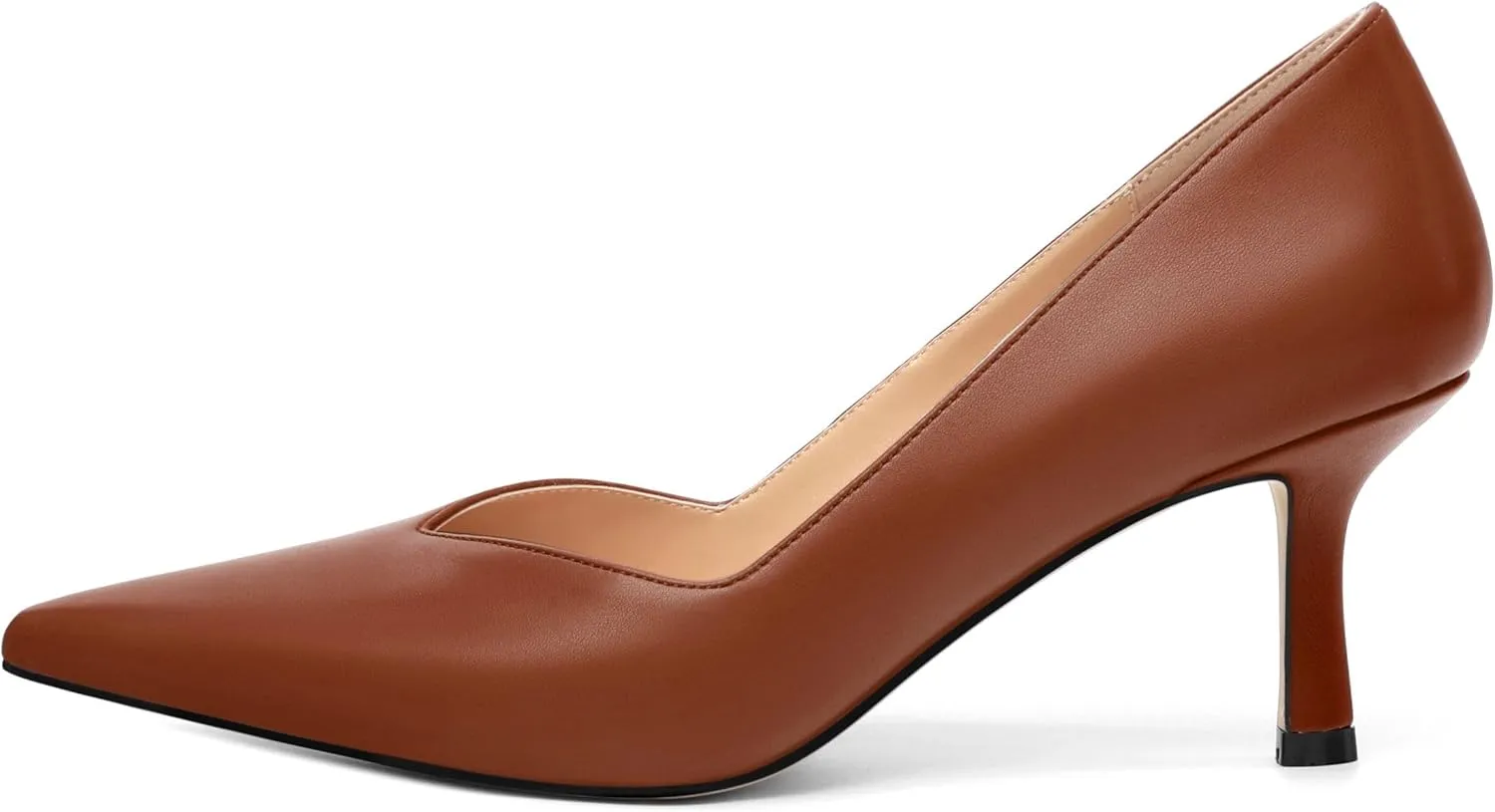 Women's Pumps, Pointed Closed Toe Kitten Heels for Women, Comfortable Mid Heel Women's Dress Shoes 2.5 inch