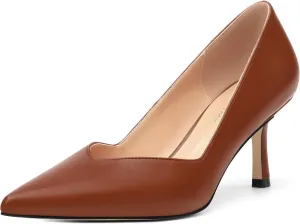 Women's Pumps, Pointed Closed Toe Kitten Heels for Women, Comfortable Mid Heel Women's Dress Shoes 2.5 inch