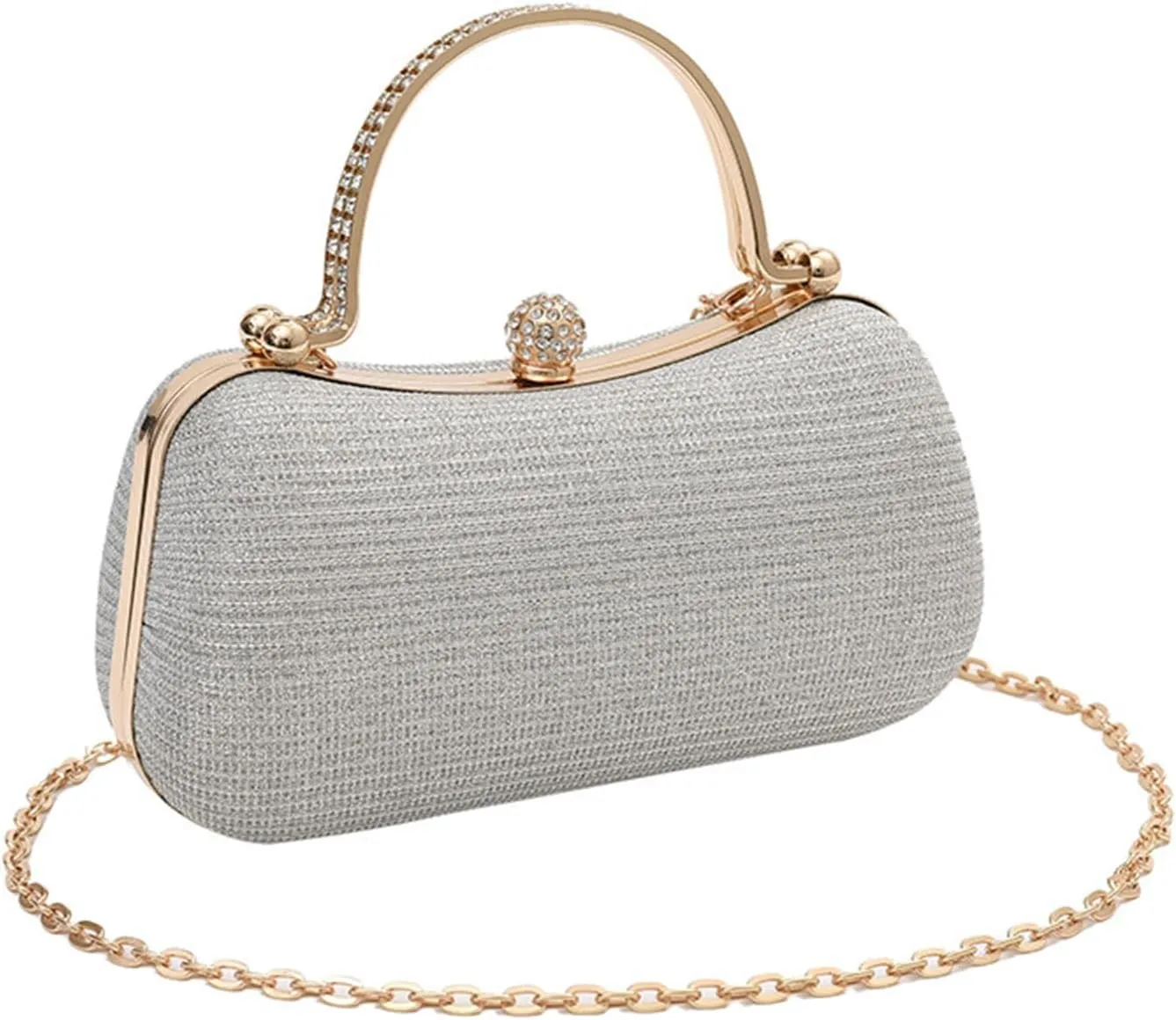 Women's Rhinestone Evening Clutch Purses Luxury Prom Chain Strap Shoulder Handbags For Wedding Bridal Prom Party