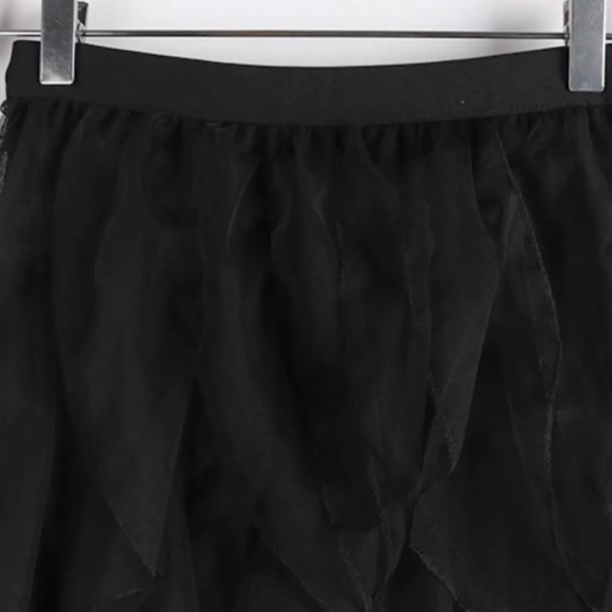 Women's Ruffled mesh Pleated midi Skirt, Elasticated high Waist Tulle Skirts