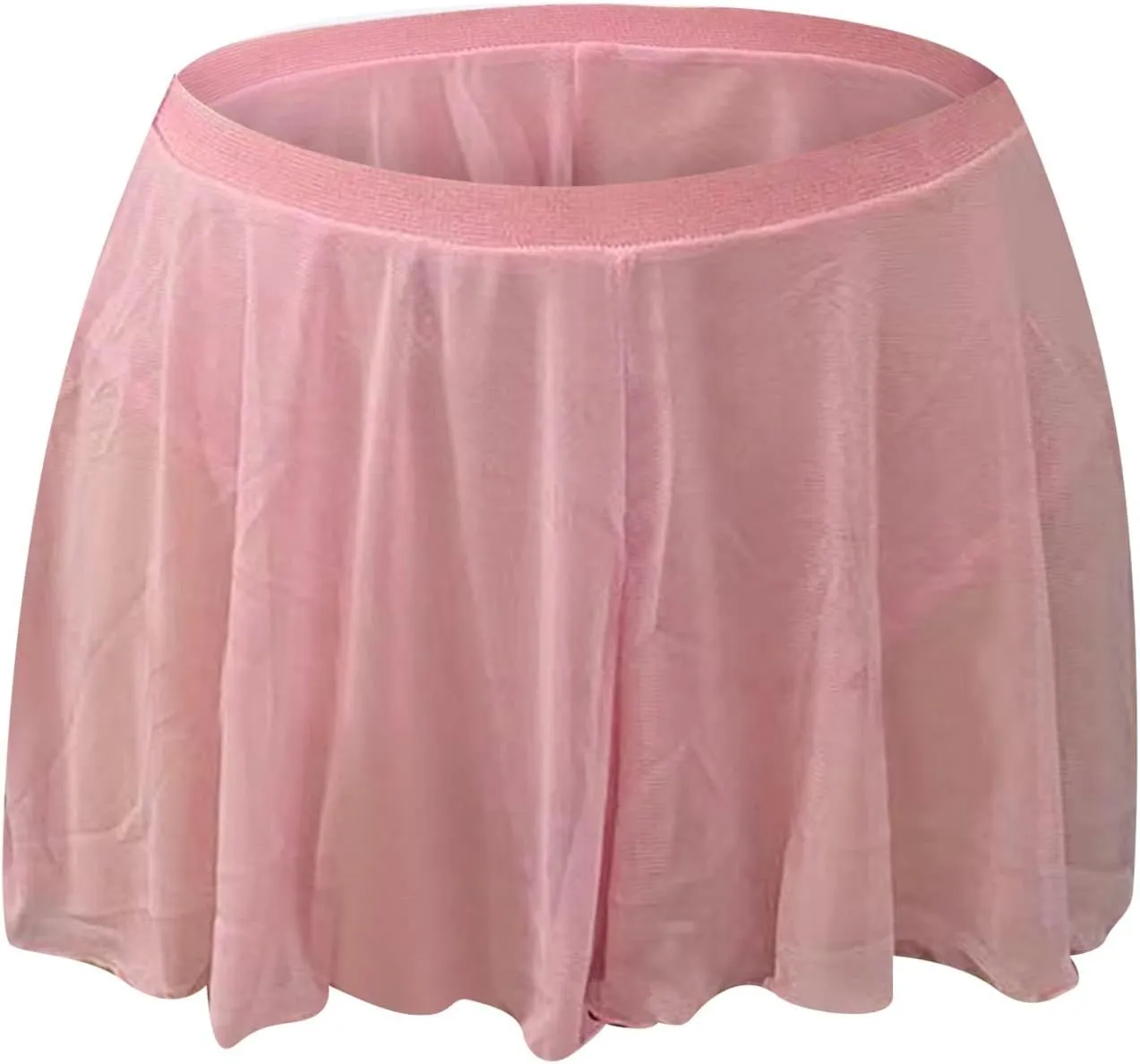 Women's Sheer Mini Dress Shorts Sexy Lingerie High Waisted Tulle Skorts Soft Comfy Breathable Casual Nightwear Shorts