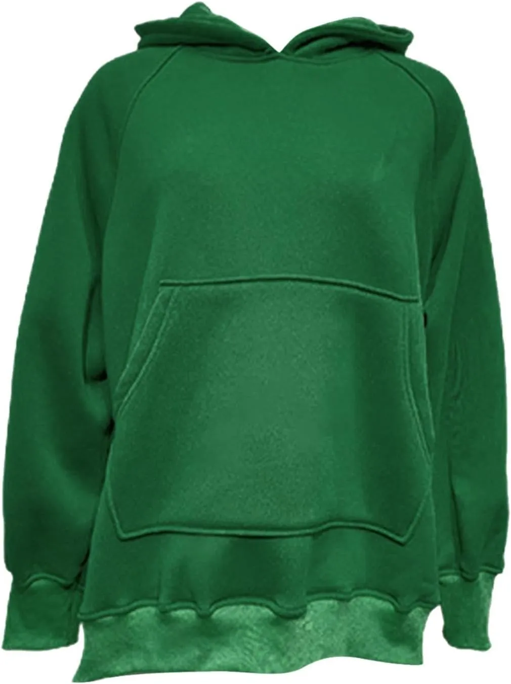 Women's Side Split Oversized Hoodies Sweatshirts Raglan Loose Fit Casual Solid Long Sleeve Pullover Tops with Kangroo Pocket