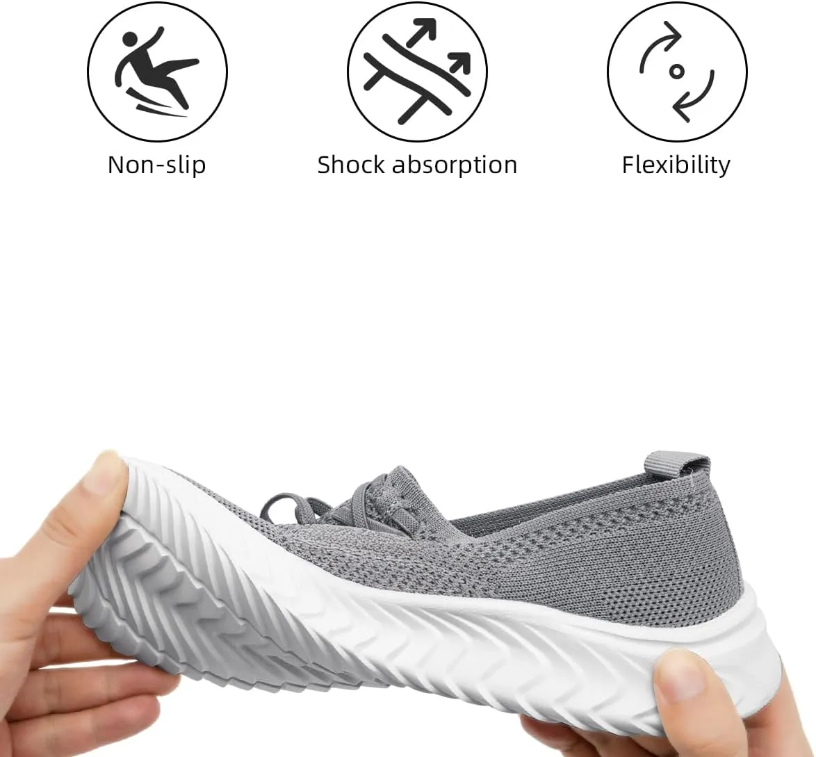 Women's Slip on Walking Athletic Tennis Shoes Running Sneakers Non Slip Hands Free Gym Sports Lightweight Breathable Casual Fashion Comfortable Mesh