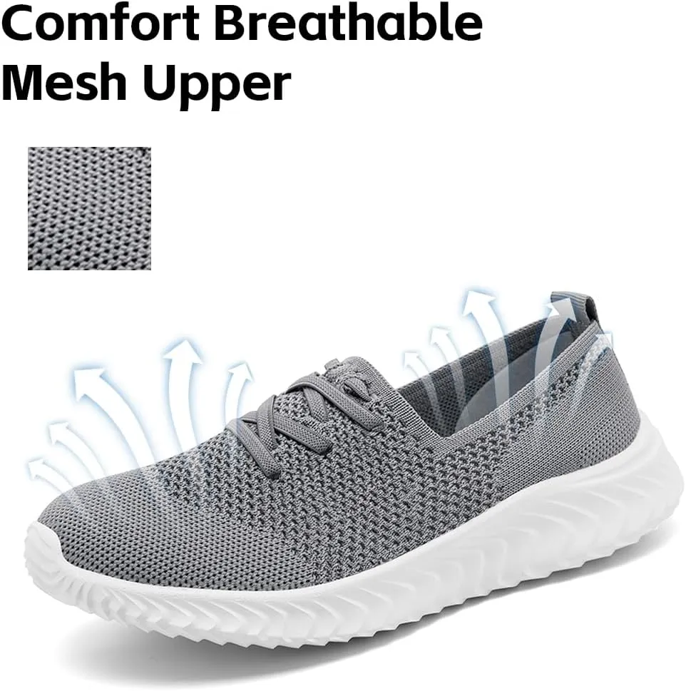 Women's Slip on Walking Athletic Tennis Shoes Running Sneakers Non Slip Hands Free Gym Sports Lightweight Breathable Casual Fashion Comfortable Mesh