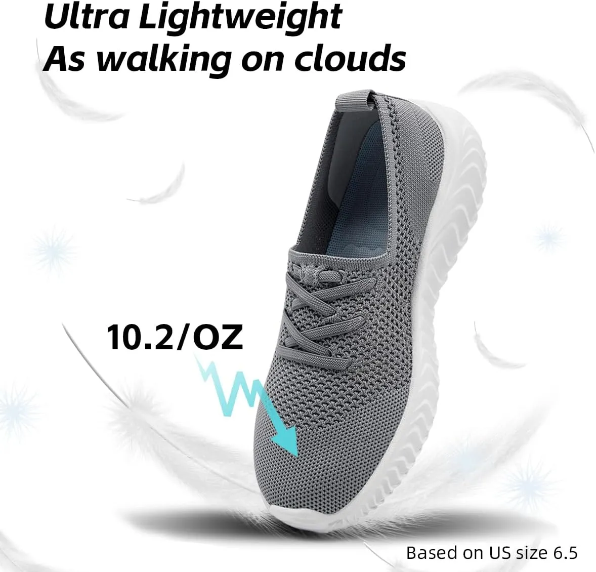 Women's Slip on Walking Athletic Tennis Shoes Running Sneakers Non Slip Hands Free Gym Sports Lightweight Breathable Casual Fashion Comfortable Mesh