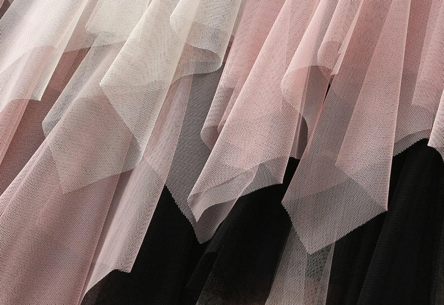 Women's Tulle Skirts Midi Long Fairy Skirt High Low Asymmetrical Hem Skirts Mesh Layered Tutu Skirt 2025 Fashion