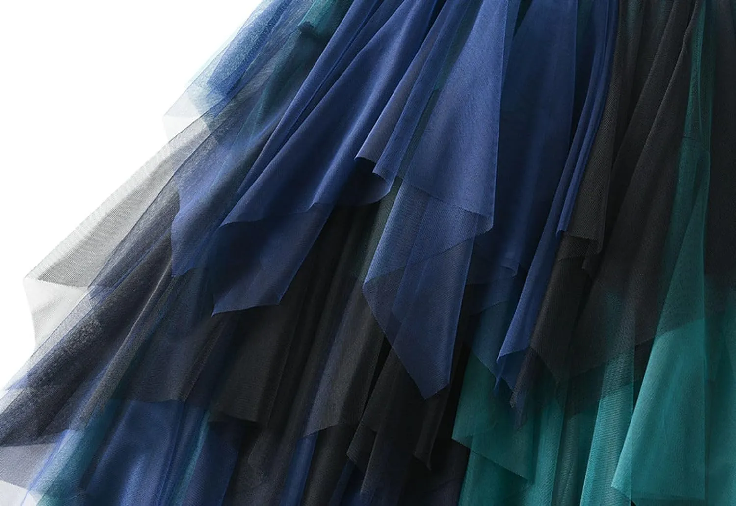 Women's Tulle Skirts Midi Long Fairy Skirt High Low Asymmetrical Hem Skirts Mesh Layered Tutu Skirt 2025 Fashion
