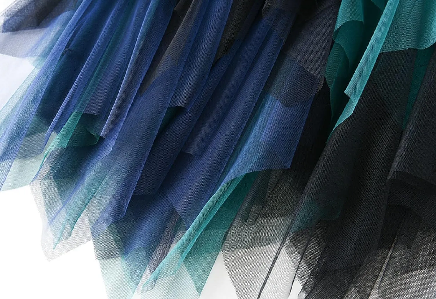 Women's Tulle Skirts Midi Long Fairy Skirt High Low Asymmetrical Hem Skirts Mesh Layered Tutu Skirt 2025 Fashion