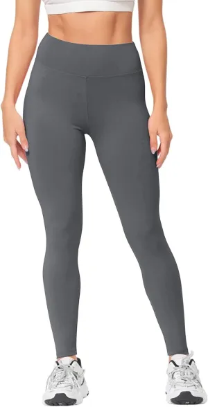 Women's Workout Yoga Pants Solid Color High Waist Stretch Leggings Trendy Slim Fit Running Athletic Trousers
