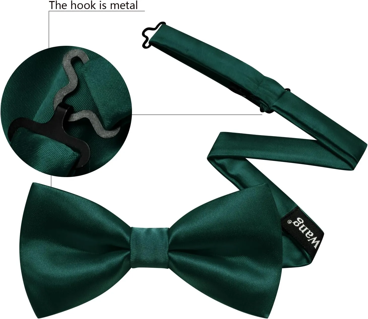 YOHOWA Mens Silk Bow Tie Pretied Bowtie with Gold Fashion Ring Pocket Square Cufflinks Luxury Box