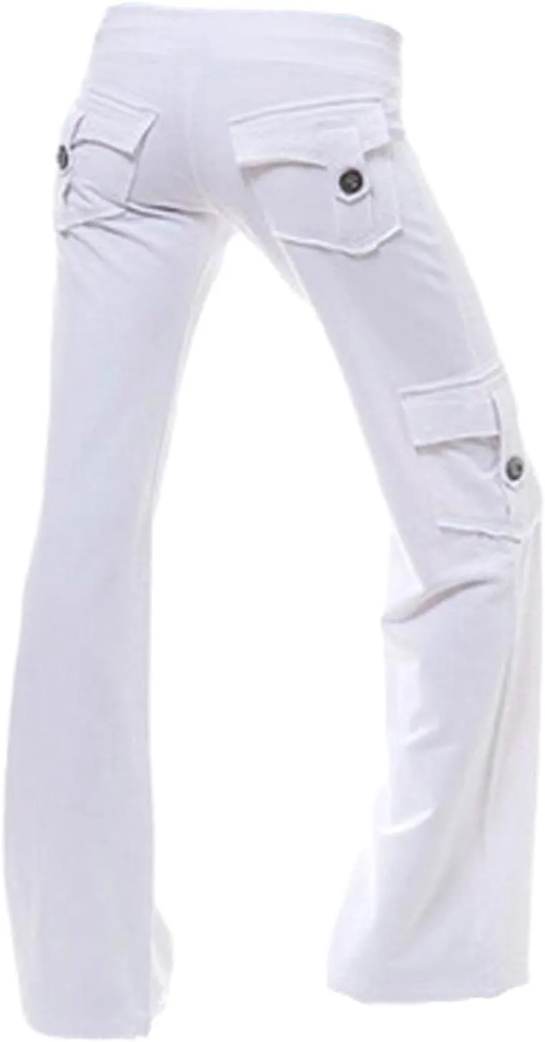 ZWRXW Cargo Pants Women High Waist Stretch Trousers Yoga Pants Casual Slim Fit Comfy Athletic Sweatpants with Pockets