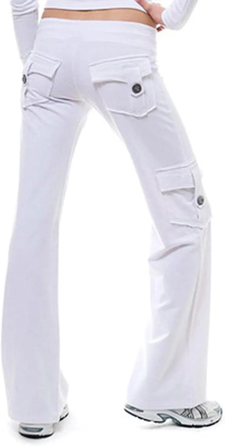 ZWRXW Cargo Pants Women High Waist Stretch Trousers Yoga Pants Casual Slim Fit Comfy Athletic Sweatpants with Pockets